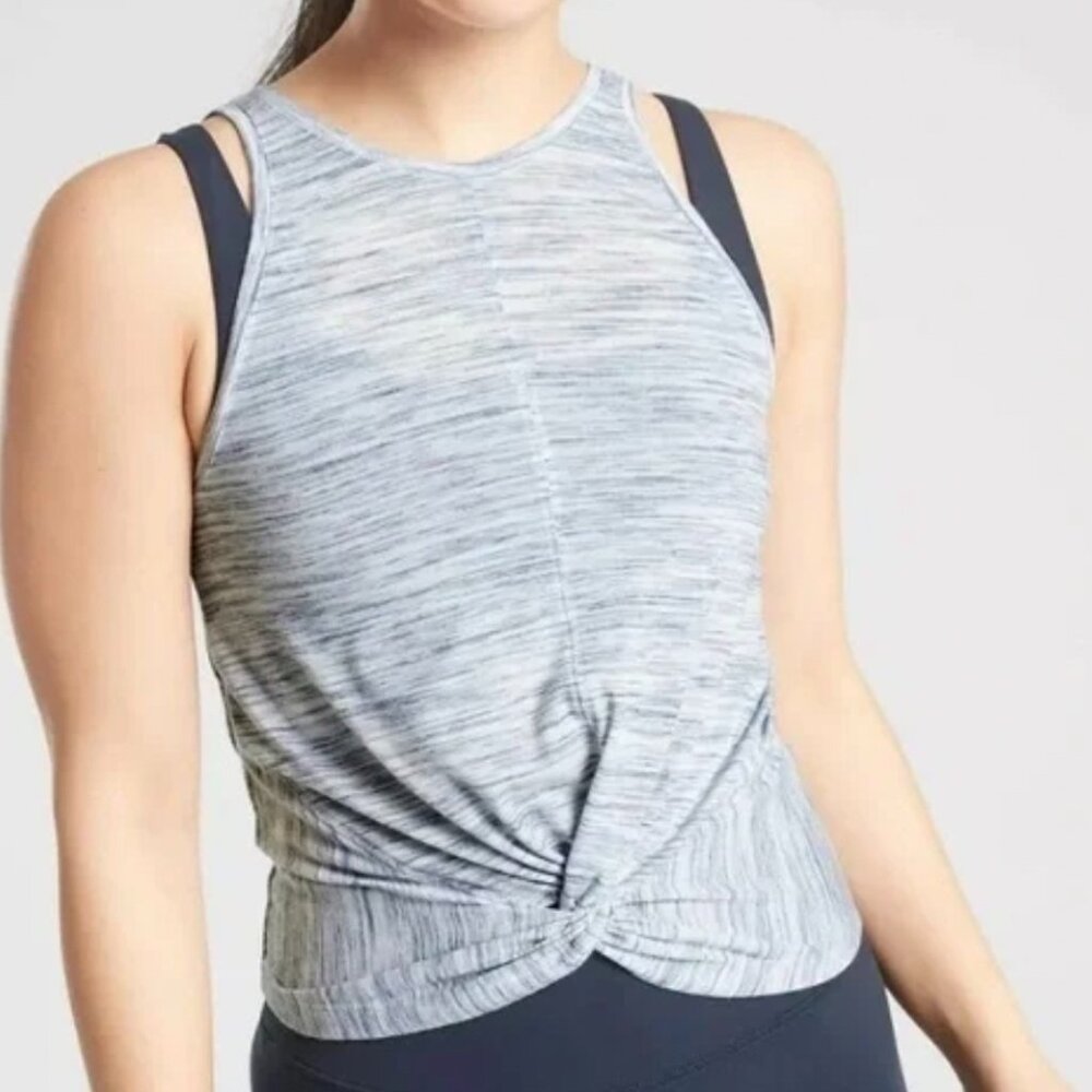 Athleta Essence Spacedye Twist Tank‎ in Oatmeal Heather Size S
